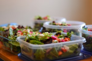 Salads done for lunches.